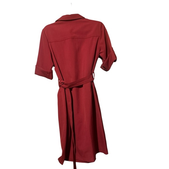 Sharagano Zip Front Dress with Gold Accents - Picture 2 of 7